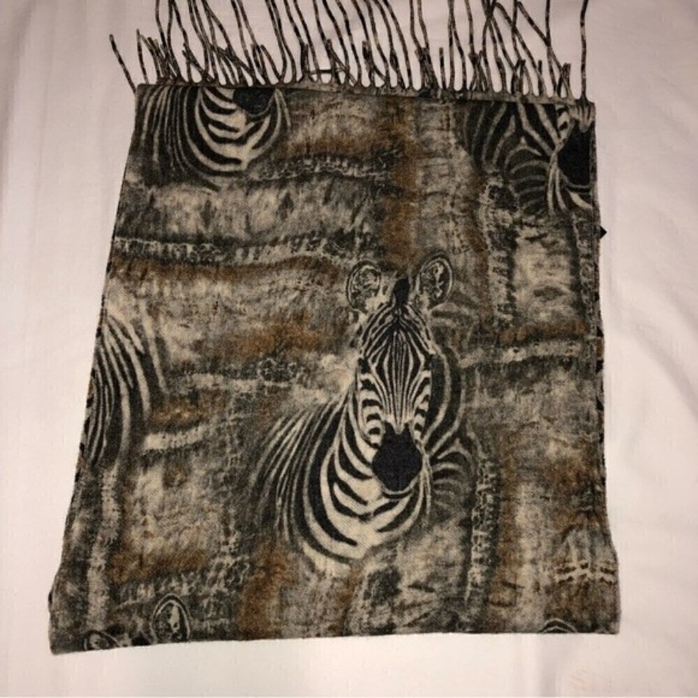 Francesco Biasia Zebra Wool Scarf Made in Italy Unisex